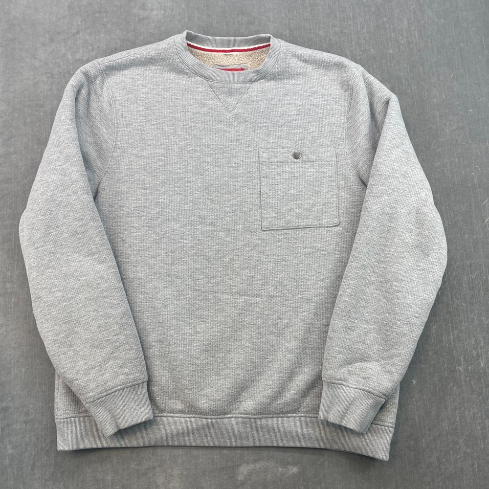 Coleman Men L Gray Sherpa Lined Waffle Knit Pocket Sweatshirt